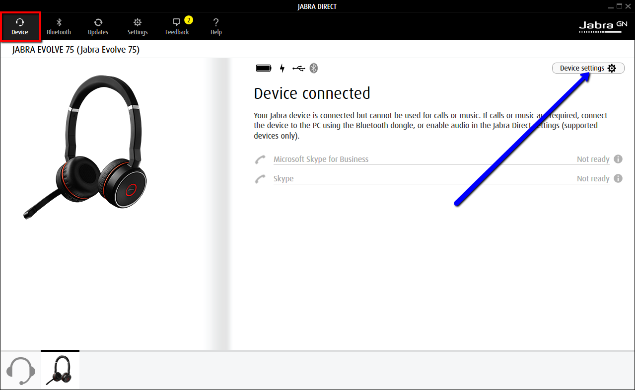 Pair jabra evolve 75 online with jabra link 370