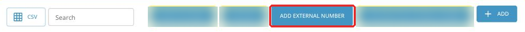 Add External Number button on the Kixie Numbers page