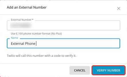 Add an External Number form