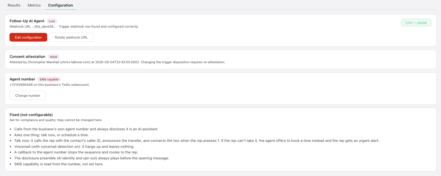 An agent's metrics